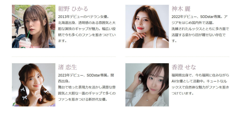 ファンスタープロモーション（FUNSTAR PROMOTION） 在籍AV女優